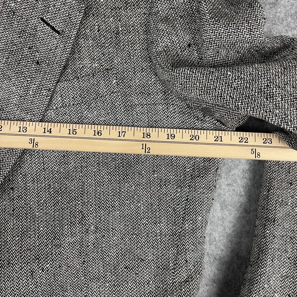 Hickey Freeman Silk Blazer Sport Coat Mens 42L Gray‎ Tweed Herringbone Boardroom
